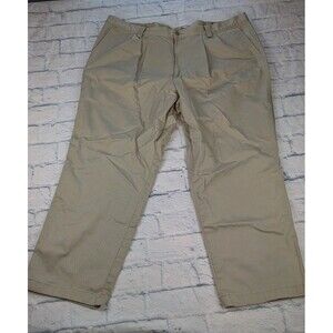 Dockers Signature Khaki Pants Mens 44x30 Beige Pleated Front  Relaxed Fit